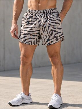 ASOS 4505 Animal Print Running Shorts NWOT Zebra Leopard Sz M